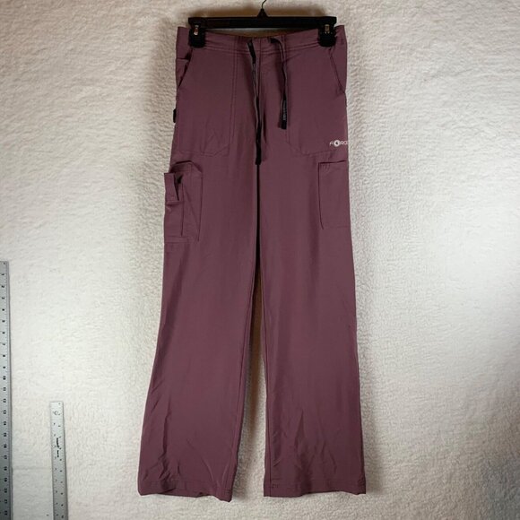 Carharrt Womens Force CrossFlex Utility Boot Cut Maroon Cargo Scrub Pant Size XS - Picture 1 of 13
